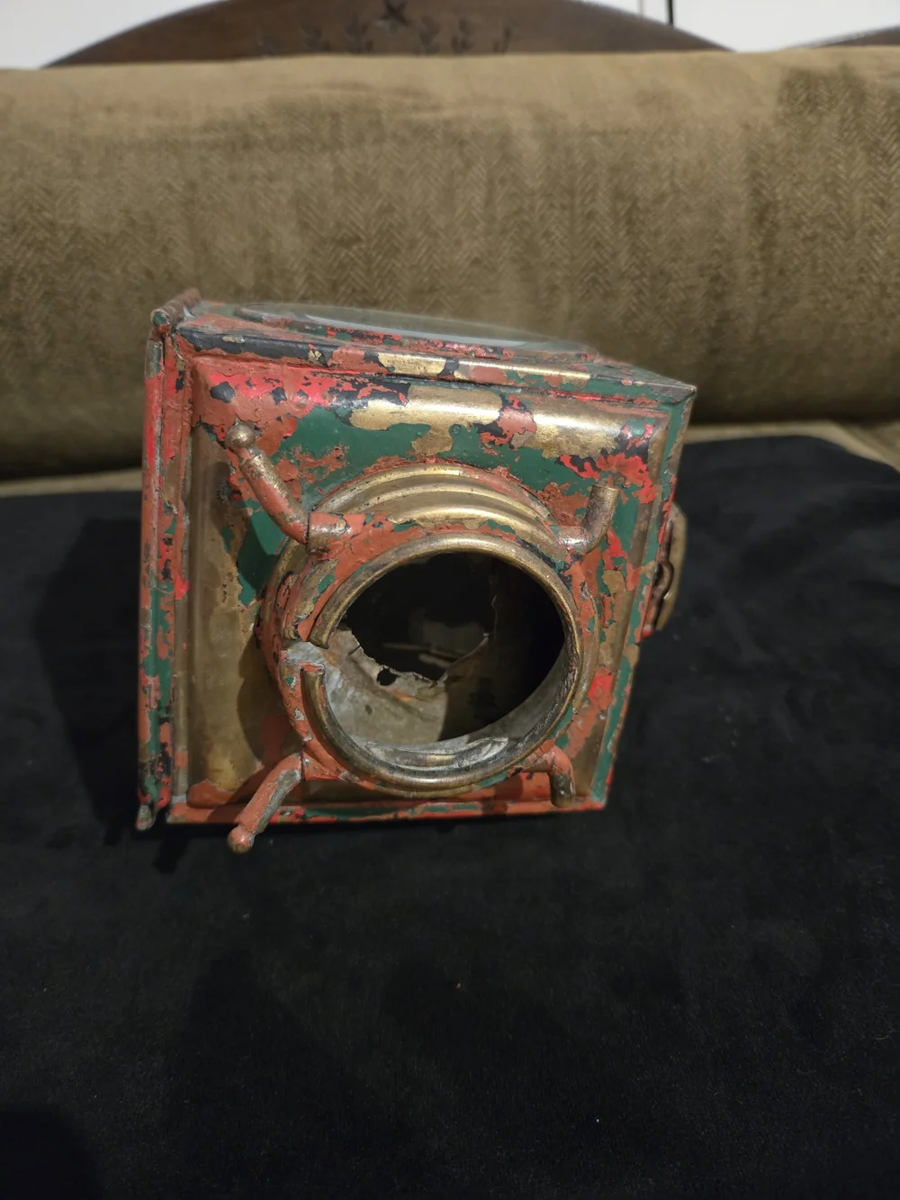 Vintage Green and Orange Decorative Lantern - Headlamp